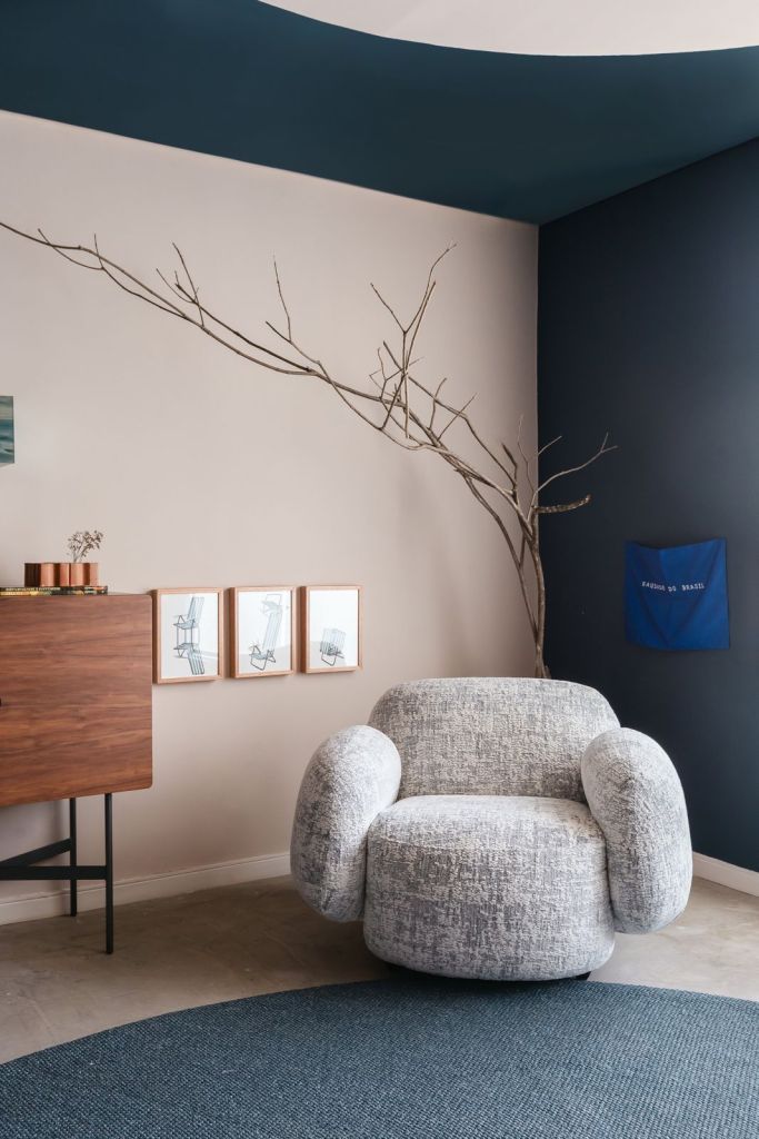 Upholstered armchair made in Brazil, showcasing Vista Furniture Co.'s design-led sourcing support